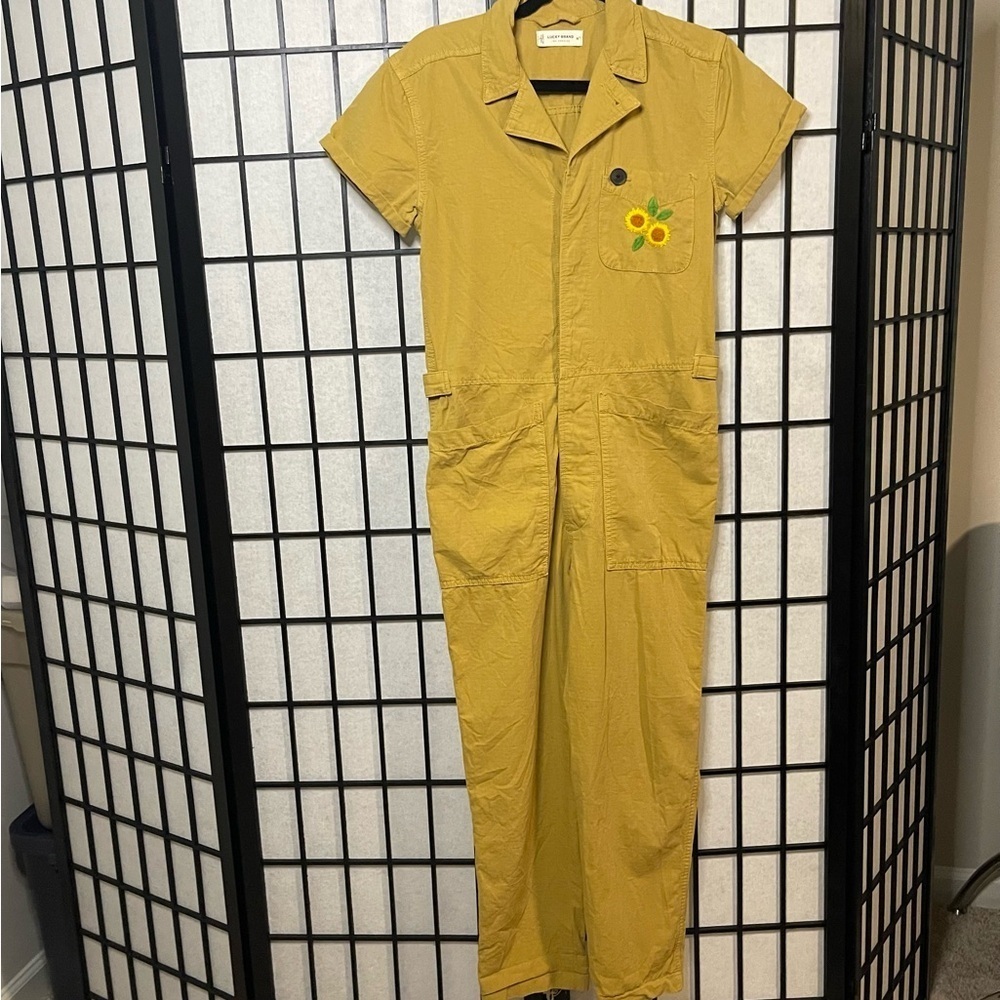 Lucky Brand Los Angeles Mustard Yellow Utility Mechanic Jumpsuit XS